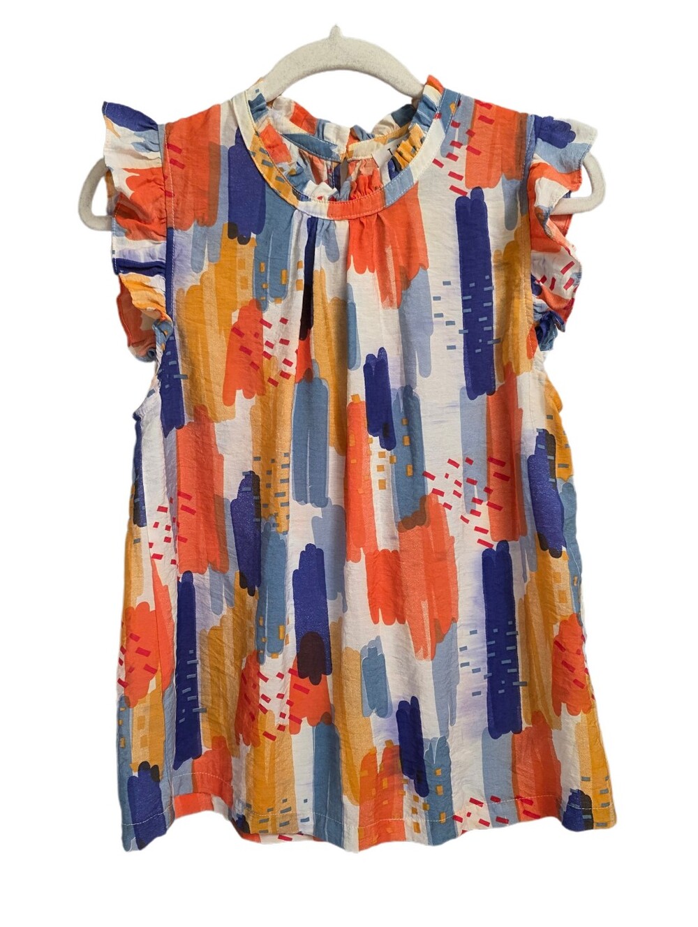 THML abstract watercolor brushstroke flutter sleeve top Size Medium
